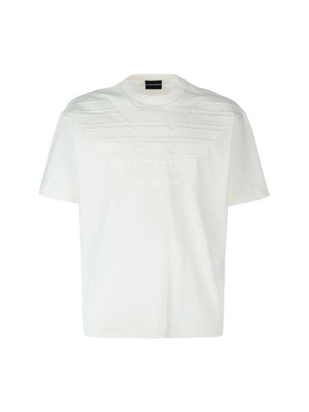 Koszulka bawełniana casual Emporio Armani biała