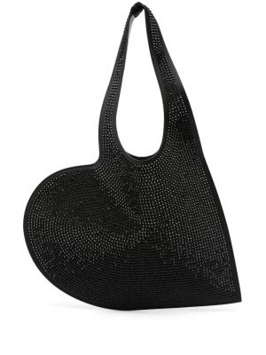 Nakupovalna torba s kristali z vzorcem srca Coperni črna