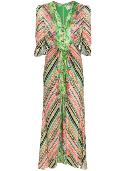 Ίσιο φόρεμα με σχέδιο Saloni πράσινο