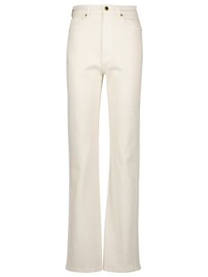 Straight fit džíny s vysokým pasem Khaite bílé