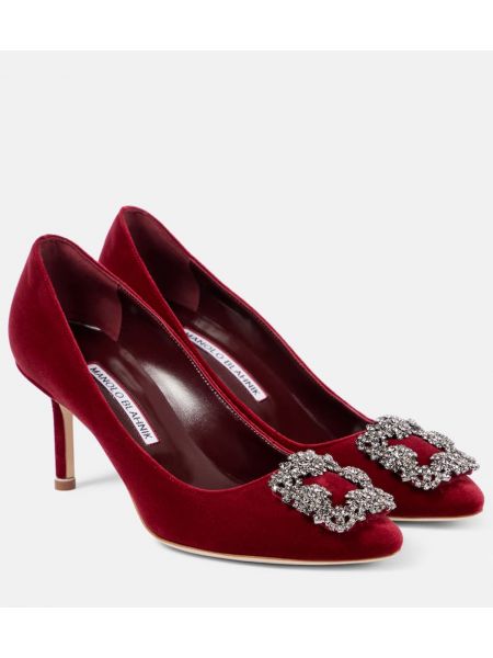 Fløyel pumps Manolo Blahnik burgund