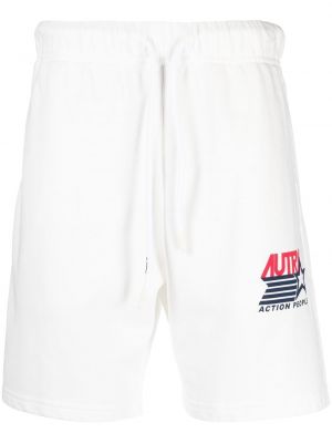 Shorts de sport à imprimé Autry blanc