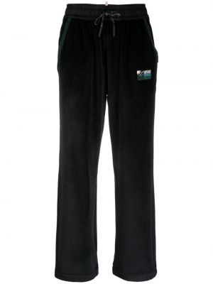 Pantaloni sport de catifea Moncler Grenoble negru