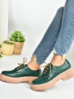 Raštuotos oksfordo batai Fox Shoes žalia