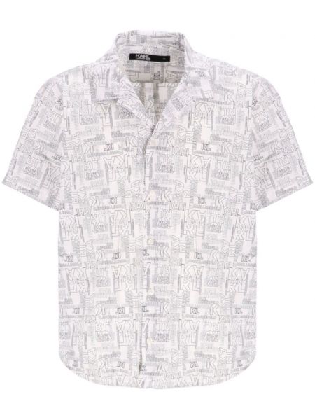 Βαμβακερό πουκάμισο με σχέδιο Karl Lagerfeld