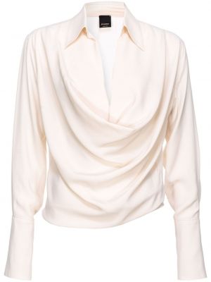 Drapiruota marškiniai Pinko balta