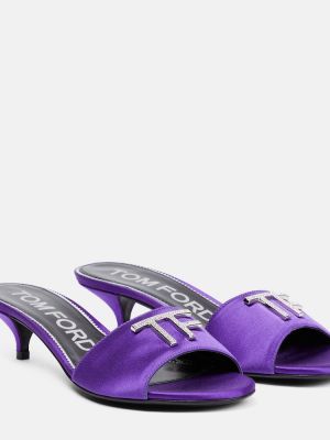 Sandale din satin Tom Ford violet