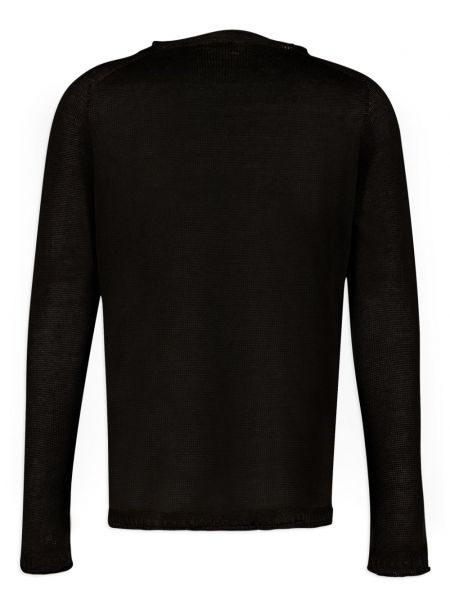 Lniany sweter z okrągłym dekoltem 120% Lino czarny