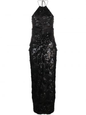 Μίντι φόρεμα με παγιέτες Rotate μαύρο