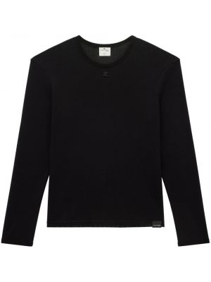 Tričko s dlouhými rukávy se síťovinou Courrèges černé