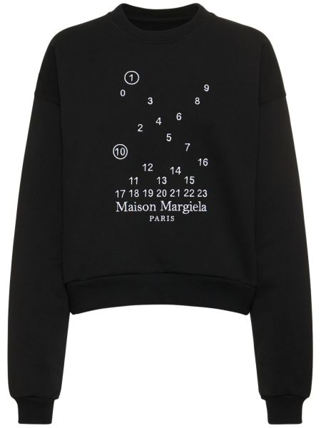 Sweatshirt i bomull i jersey Maison Margiela svart