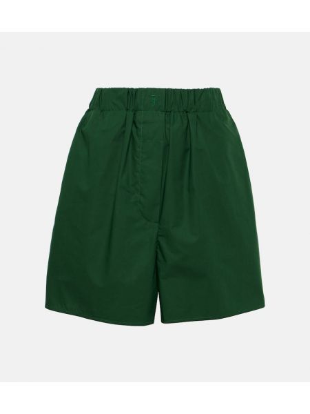 Pamučne kratke hlače visoki struk The Frankie Shop zelena