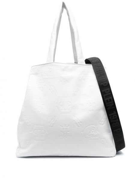 Τσάντα shopper Philipp Plein λευκό