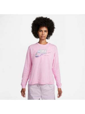 Camiseta de manga larga con estampado manga larga Nike rosa
