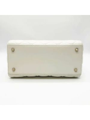 Bolsa de hombro de cuero Dior Vintage blanco