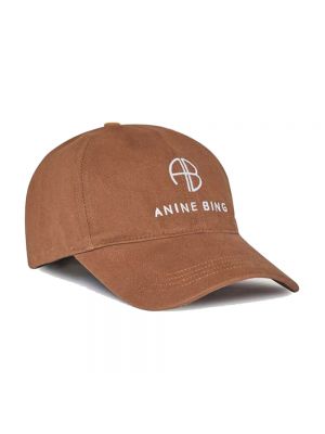 Cappello con visiera ricamato Anine Bing marrone