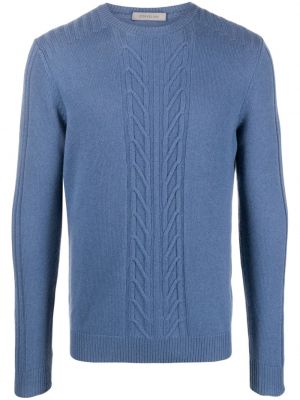 Пуловер с кръгло деколте Corneliani синьо