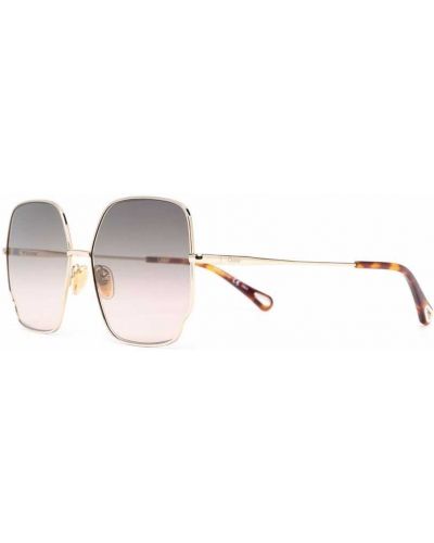 Oversize saulesbrilles Chloé Eyewear zelts
