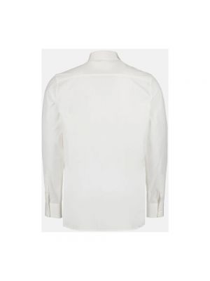 Camisa de algodón con bolsillos Fendi blanco