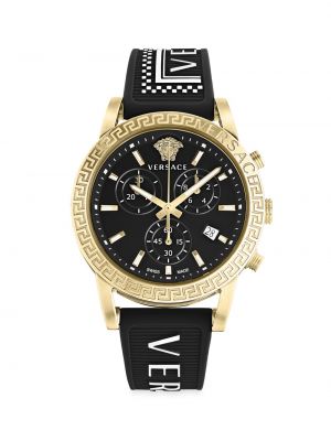 Спортивные часы с хронографом из нержавеющей стали Versace черные