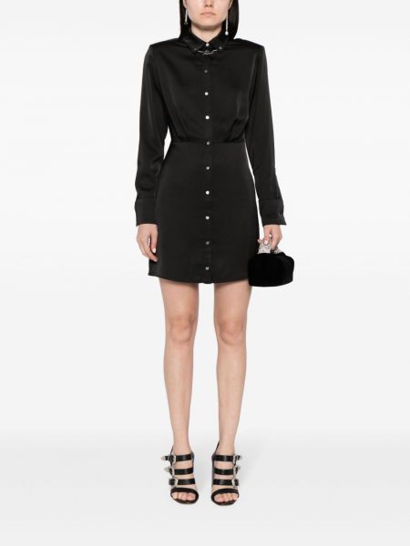 Satynowa sukienka koszulowa Karl Lagerfeld czarna