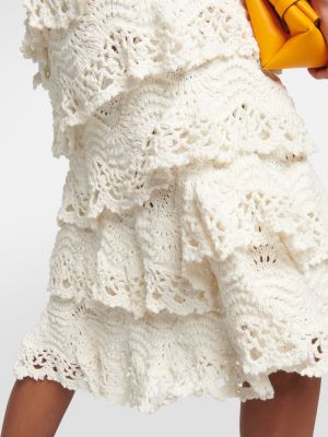 Βαμβακερή maxi φούστα Oscar De La Renta λευκό