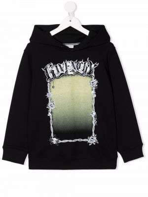 Printti huppari tytöille Givenchy Kids musta