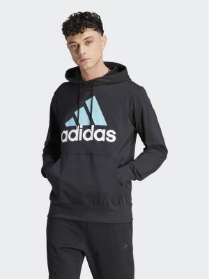 Суичър с качулка Adidas черно