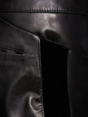 Kožené nohavice s nízkym pásom Tom Ford čierna