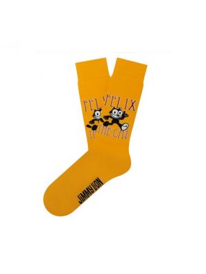 Calcetines con estampado Jimmy Lion amarillo