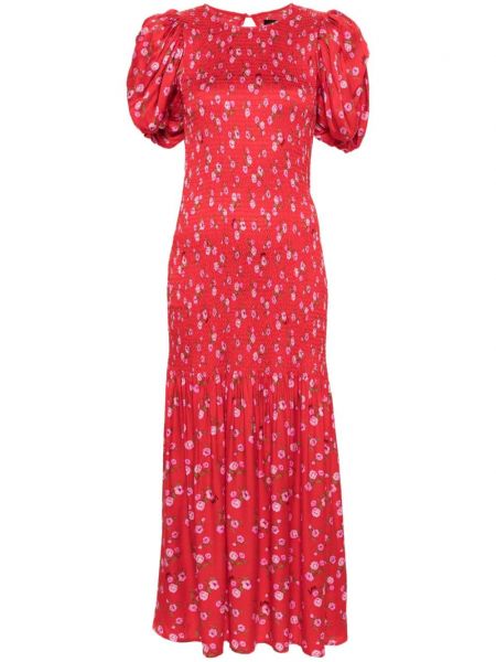 Obleka s cvetličnim vzorcem s potiskom Rotate rdeča