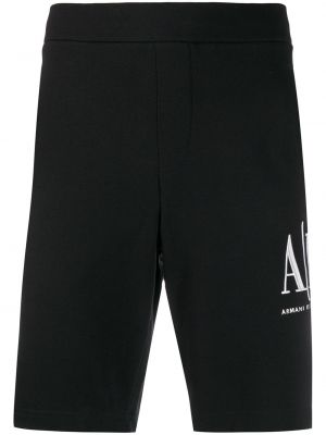 Kratke hlače z vezenjem Armani Exchange črna
