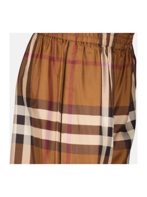 Pantalones de seda Burberry marrón