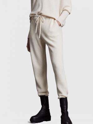 Kalhoty AllSaints dámské, bílá barva, hladké