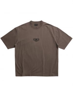 T-shirt ricamato Balenciaga grigio