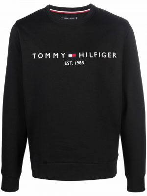 Sweatshirt mit stickerei aus baumwoll Tommy Hilfiger schwarz