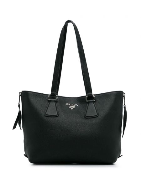 Τσάντα shopper με φερμουάρ Prada Pre-owned μαύρο