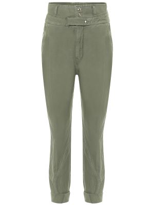 Bavlnené rovné nohavice Frame zelená