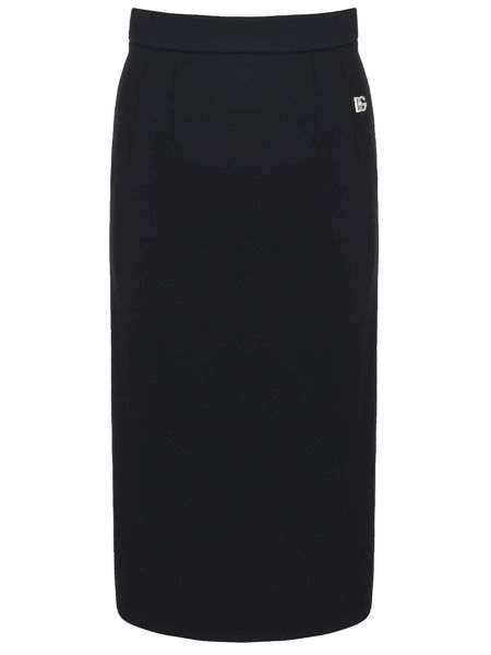 Черная юбка миди из вискозы Dolce & Gabbana