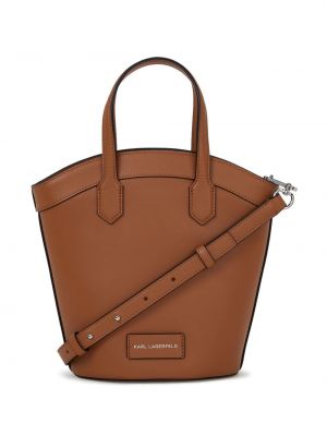 Leder shopper handtasche Karl Lagerfeld braun