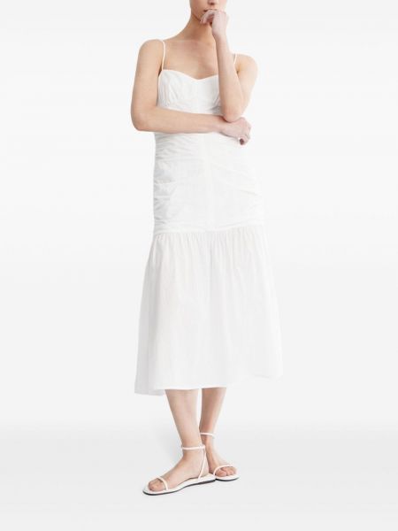 Sukienka midi bawełniana z dekoltem w serek 12 Storeez biała
