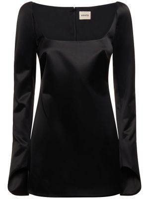 Mini vestido manga larga de crepé Khaite negro