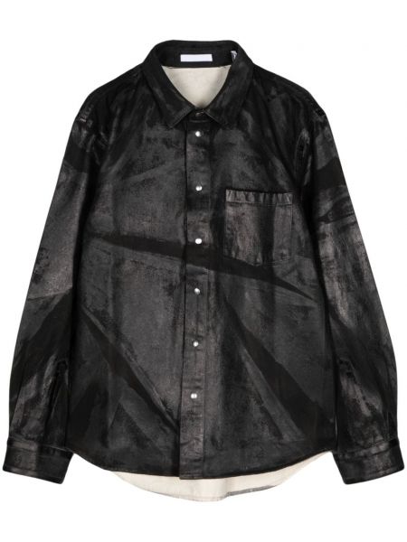 Chemise en jean à imprimé Helmut Lang noir