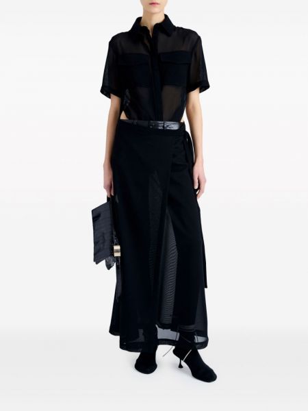Průsvitné večerní šaty Proenza Schouler černé