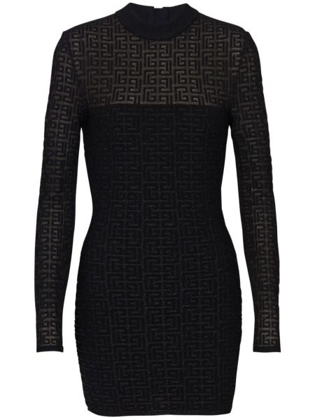 Strick gerades kleid Balmain schwarz