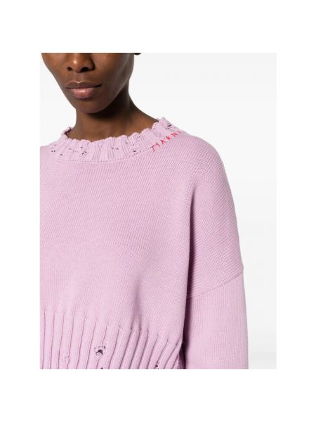Jersey desgastado de algodón de tela jersey Marni rosa
