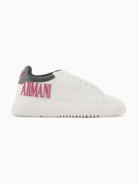 Białe sneakersy skórzane Emporio Armani