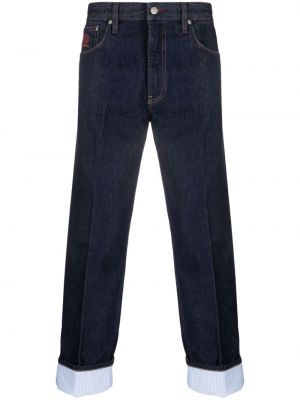 Straight leg jeans di cotone Tommy Hilfiger blu