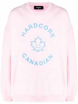 Пуловер с принт Dsquared2 розово