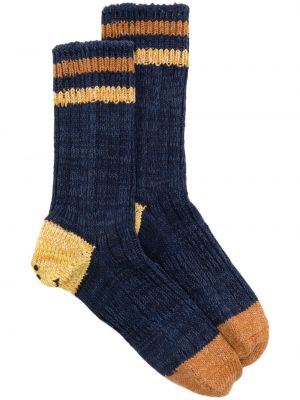Чорапи с ток с принт Kapital синьо